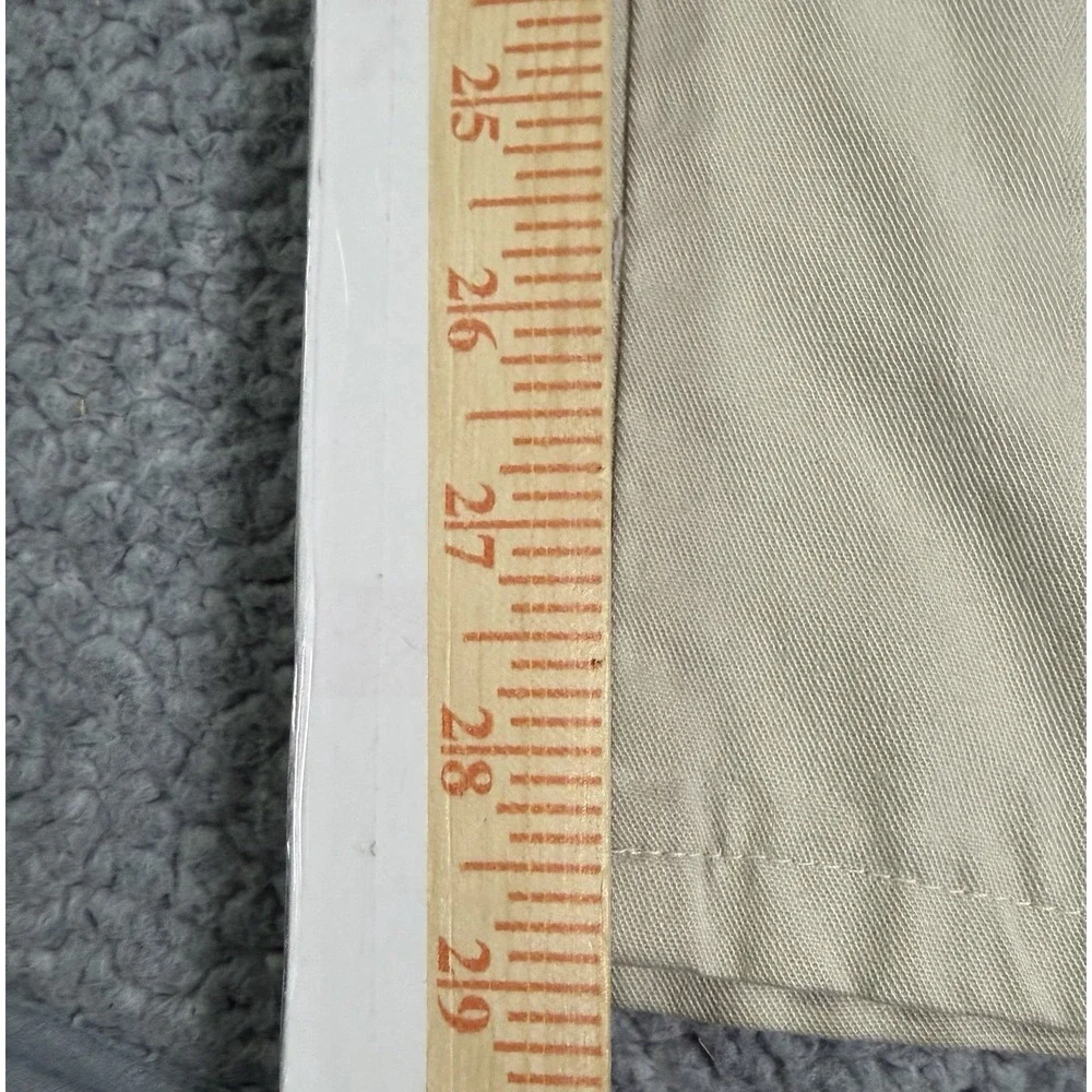 Vintage Lands End Pants Mens 36x29 Beige Elastic Waist Drawstring Chino USA Made
